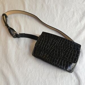 Rebecca Minkoff Maya Black Leather Belt Bag